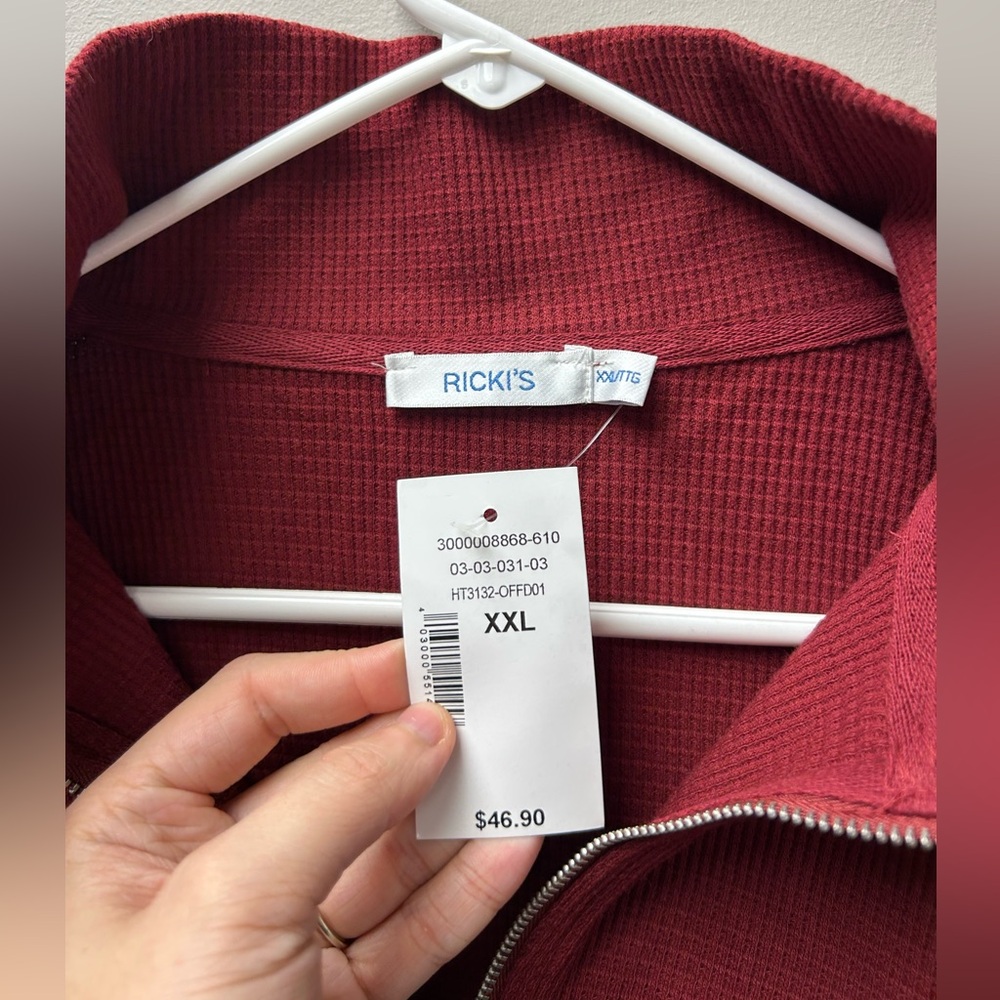 Ricki’s Women’s Waffle Knit Quarter Zip Pullover - Picture 4 of 4